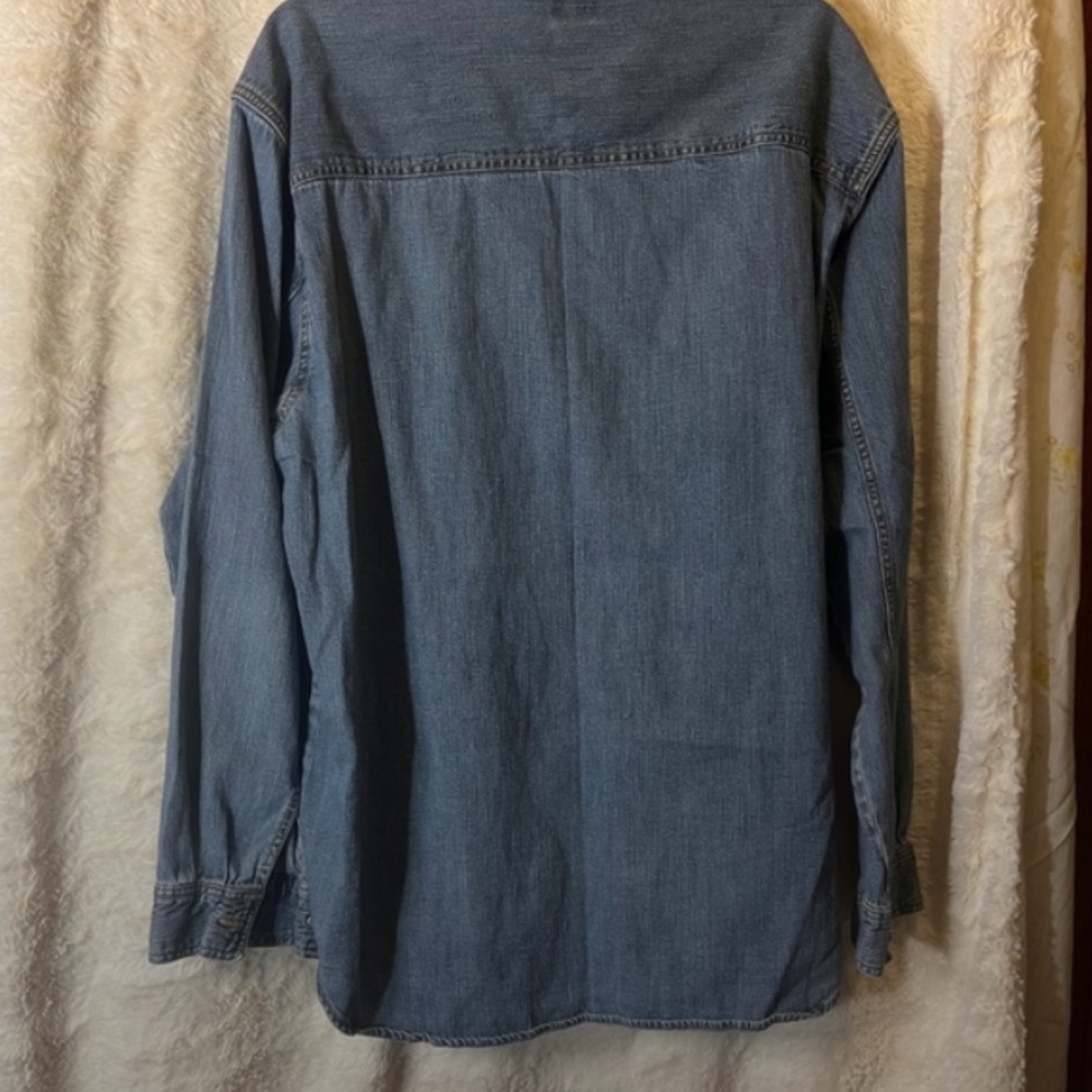 Vintage Levi's Shirt Men Size L 90's Metal Button Denim Red Tab Workwear Y2K - Picture 2 of 6